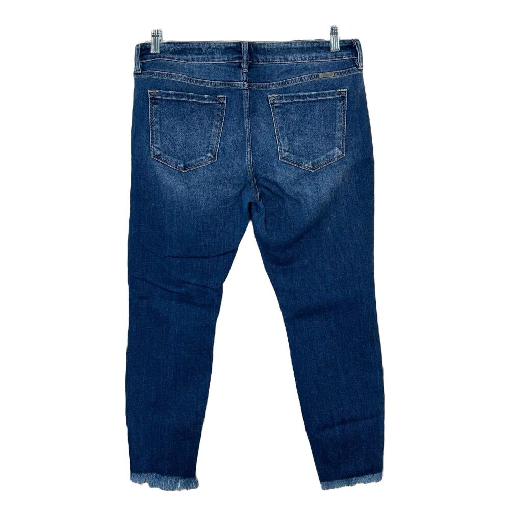 KanCan Skinny Jeans Women’s 31 Dark Wash Mid Rise Stretch Denim Frayed Hem